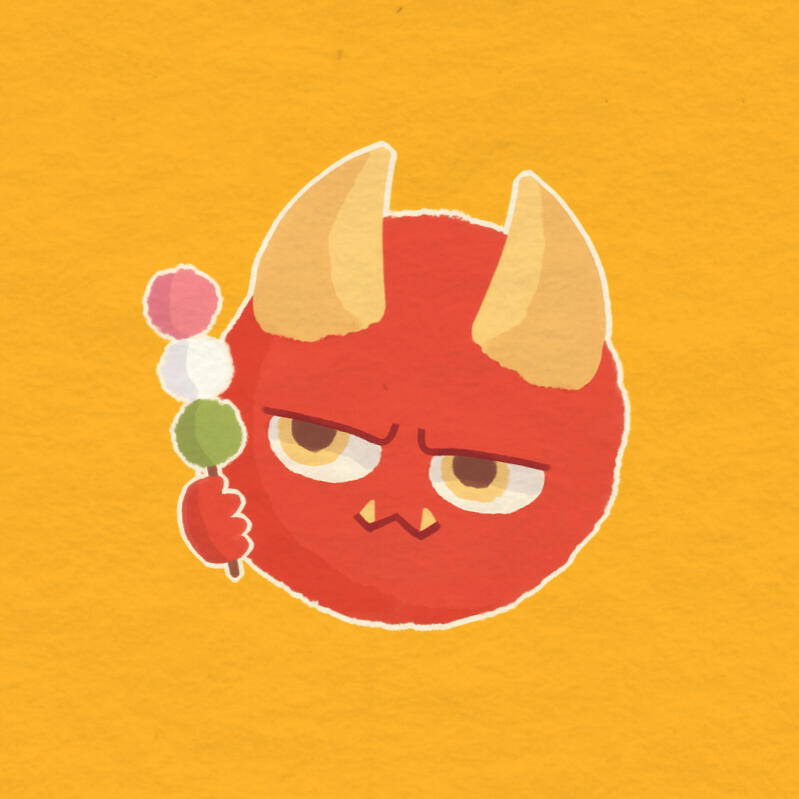 Profile Picture shows a red demon with yellow horns and dango in their hands